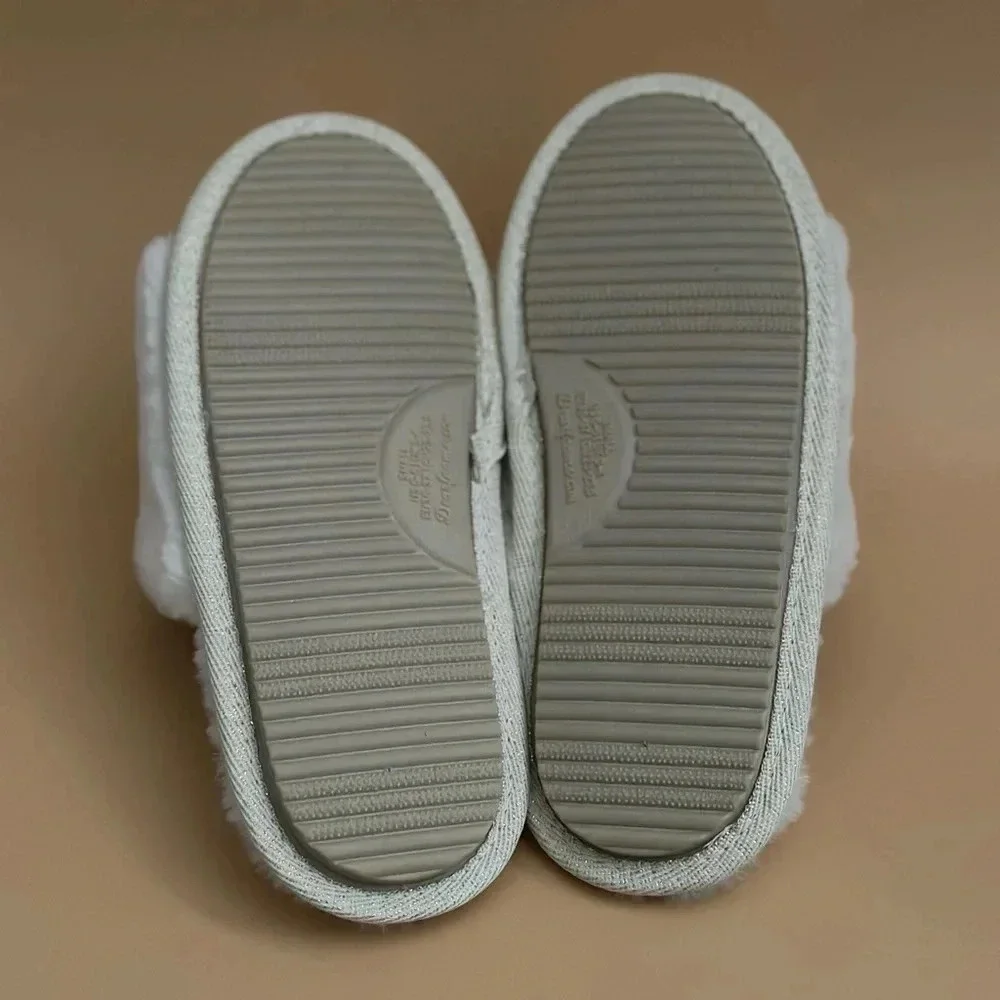 NWOT Women's I Do Slippers by Dearfoams White Size: 5-6 - Picture 3 of 4